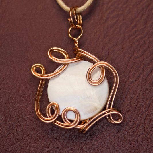 Shell Bead Swirl Pendant