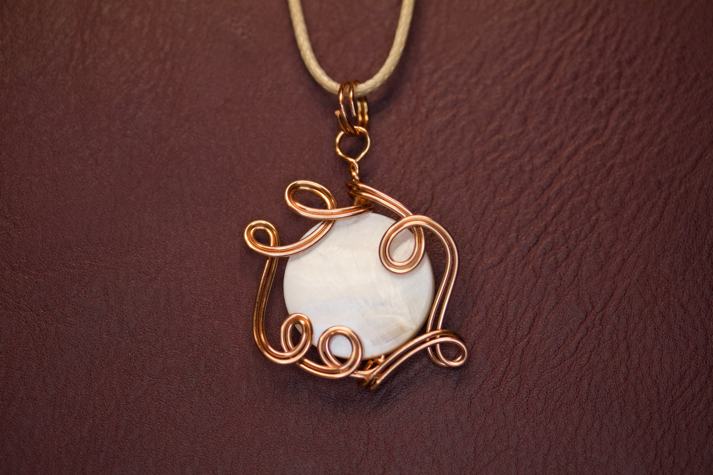 Shell Bead Swirl Pendant