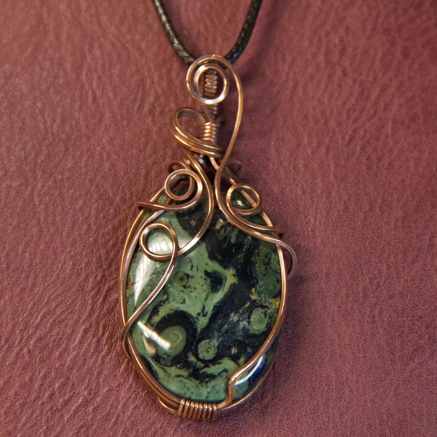 Kambaba Jasper Pendant in Copper