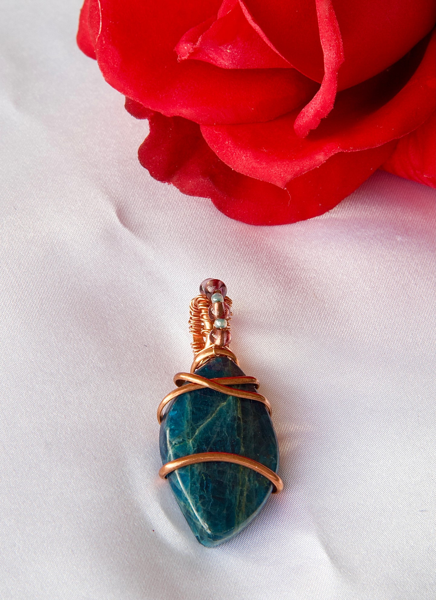 Natural Blue Apatite Cabochon Pendant-50% OFF