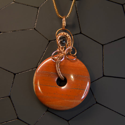 Red Jasper Donut Stone Pendant